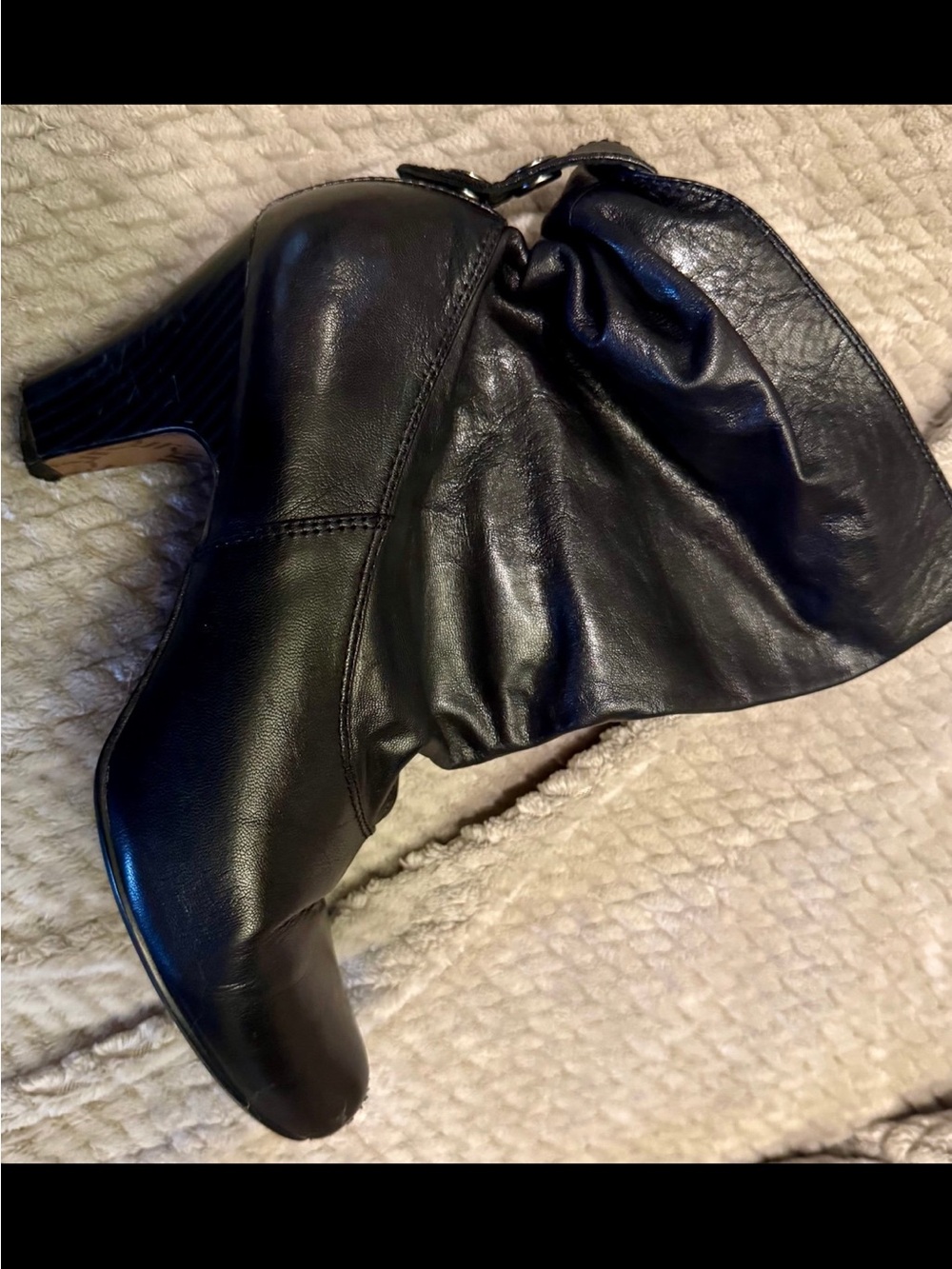 Report Foldover Slouch Booties Womens 8 Black Leather Style Kait